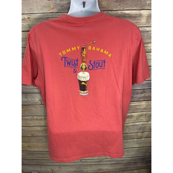 Tommy Bahama Graphic T-Shirt – Men’s Large, Red “Twist and Stout” Relaxed Fit - Picture 1 of 8